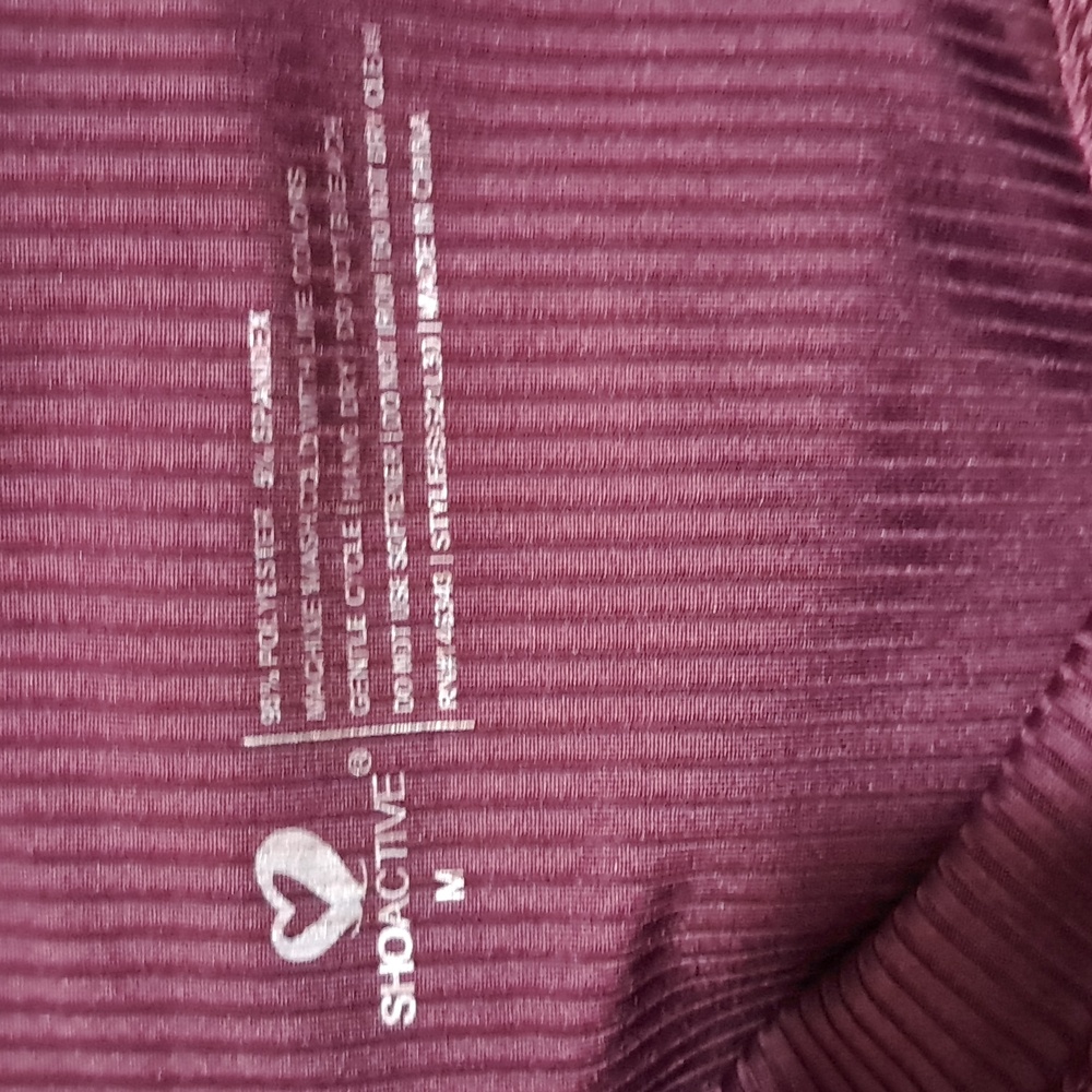 Active USA Ribbed Maroon Leggings - Picture 2 of 8